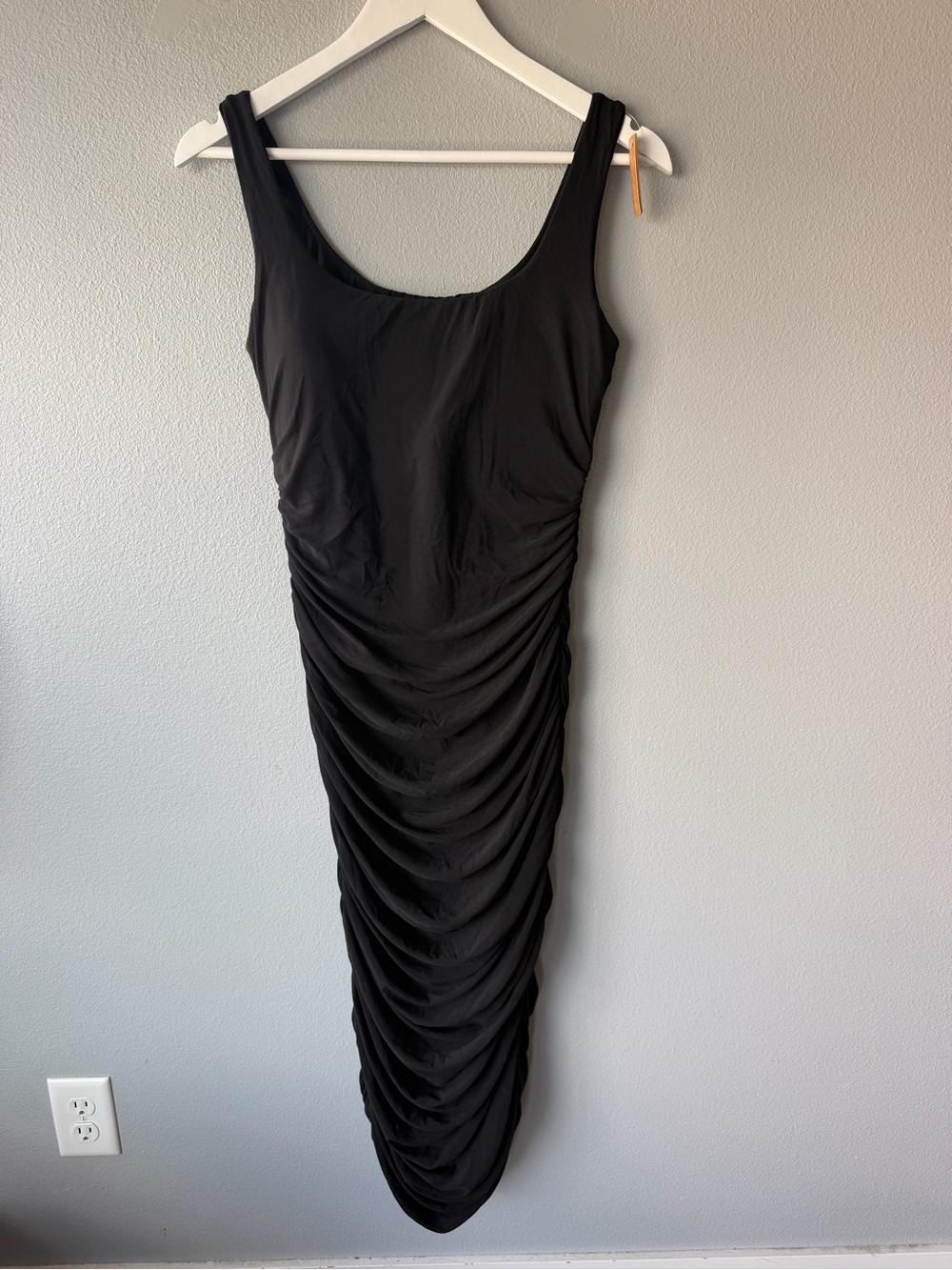 Shapellx black Ruched Tank Top Shaper Midi Dress Women’s XXL NWT